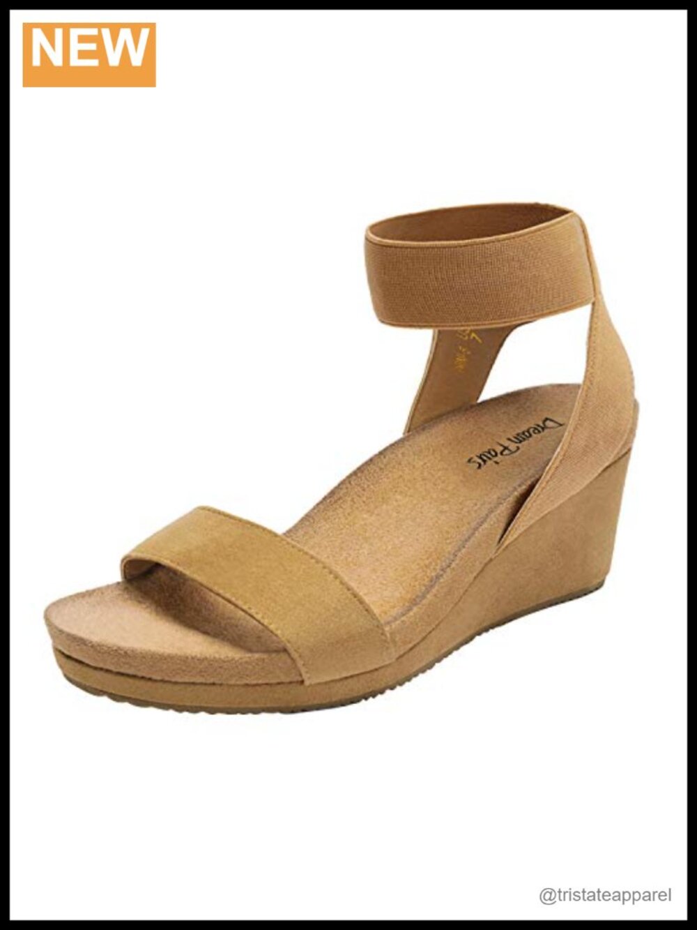 Women's Platform Wedge Sandals Ankle Strap Faux Suede Cushioned 3-Inch